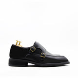 Gullar ladies double button skirt with Monk-vegetarian leather shoes