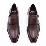 Gullar ladies double button skirt with Monk-vegetarian leather shoes