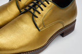 GULLAR zapatos derby-vegetarianos de piel lisa cactus dorados para hombre