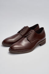 GULLAR Men's Simple Plain Derby-Vegetarian Leather Shoes