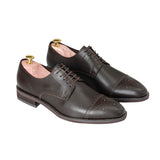 Gullar, zapatos de cuero derby-vegetariano tallados con decoración cruzada para hombre