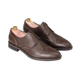 Gullar, zapatos de cuero derby-vegetariano tallados con diseño de alas para hombre