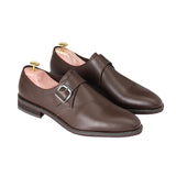 Gullar, zapatos de cuero vegetarianos con monje con una sola hebilla para hombre