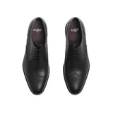 Gullar, zapatos de cuero derby-vegetariano tallados con diseño de alas para hombre