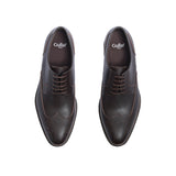 Gullar, zapatos de cuero derby-vegetariano tallados con diseño de alas para hombre