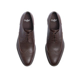 Gullar, zapatos de cuero derby-vegetariano tallados con diseño de alas para hombre