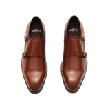 Gullar Brave Monk-Vegetarian Zapatos de cuero de doble hebilla para hombre