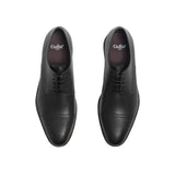 Gullar, zapatos de cuero derby-vegetariano tallados con decoración cruzada para hombre