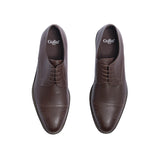 Gullar, zapatos de cuero derby-vegetariano tallados con decoración cruzada para hombre