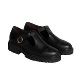 Zapatos de cuero derby-vegetarianos clásicos con decoración cruzada de la Sra. Gullar