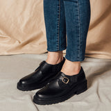 Zapatos de cuero derby-vegetarianos clásicos con decoración cruzada de la Sra. Gullar