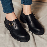 Zapatos de cuero derby-vegetarianos clásicos con decoración cruzada de la Sra. Gullar