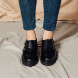 Zapatos de cuero derby-vegetarianos clásicos con decoración cruzada de la Sra. Gullar