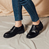 Zapatos de cuero derby-vegetarianos clásicos con decoración cruzada de la Sra. Gullar