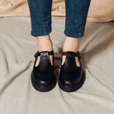 Zapatos de cuero derby-vegetarianos clásicos con decoración cruzada de la Sra. Gullar