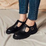 Zapatos de cuero derby-vegetarianos clásicos con decoración cruzada de la Sra. Gullar