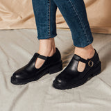 Zapatos de cuero derby-vegetarianos clásicos con decoración cruzada de la Sra. Gullar