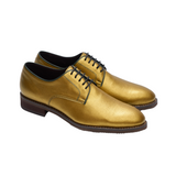 GULLAR zapatos derby-vegetarianos de piel lisa cactus dorados para hombre