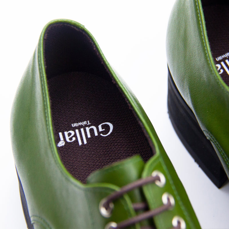 Gullar, zapatos de cuero Derby-vegetariano lisos con hebilla de cobre y cuero de cactus para hombre