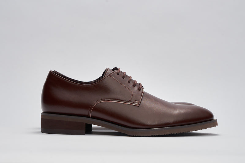 GULLAR Men's Simple Plain Derby-Vegetarian Leather Shoes