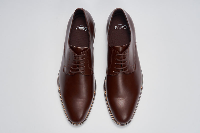 GULLAR, zapatos de cuero Derby-vegetarianos simples lisos para hombre