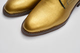 GULLAR zapatos derby-vegetarianos de piel lisa cactus dorados para hombre