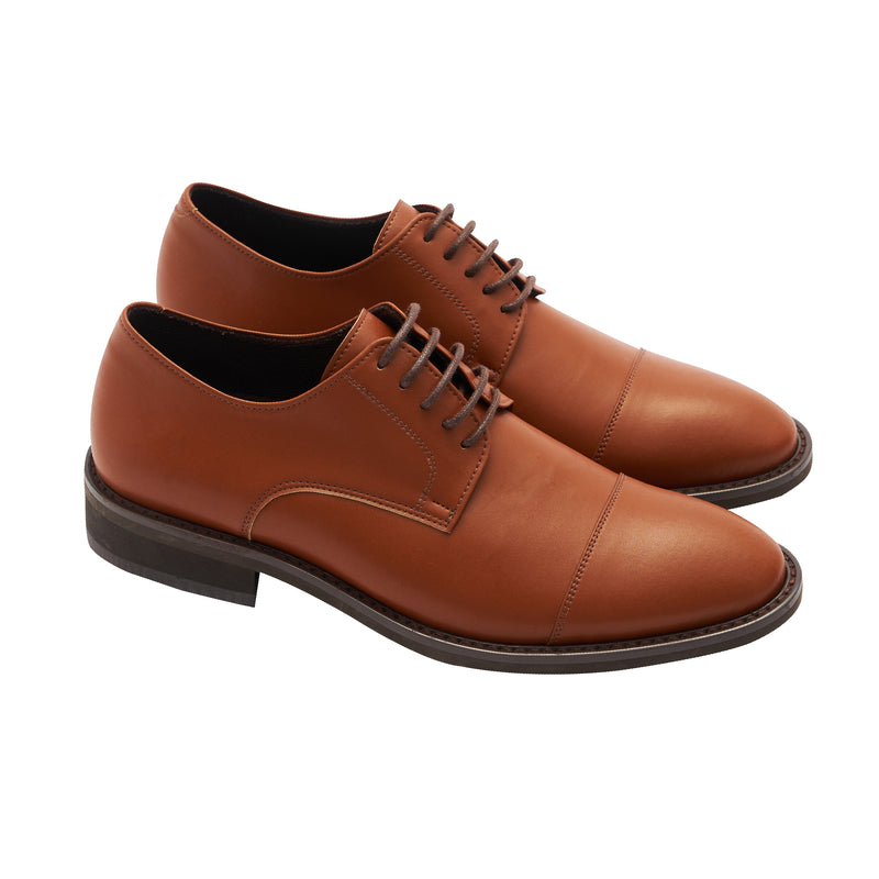 Ms. Gullar Simple Line Decoration Derby-Vegetarian Leather Shoes