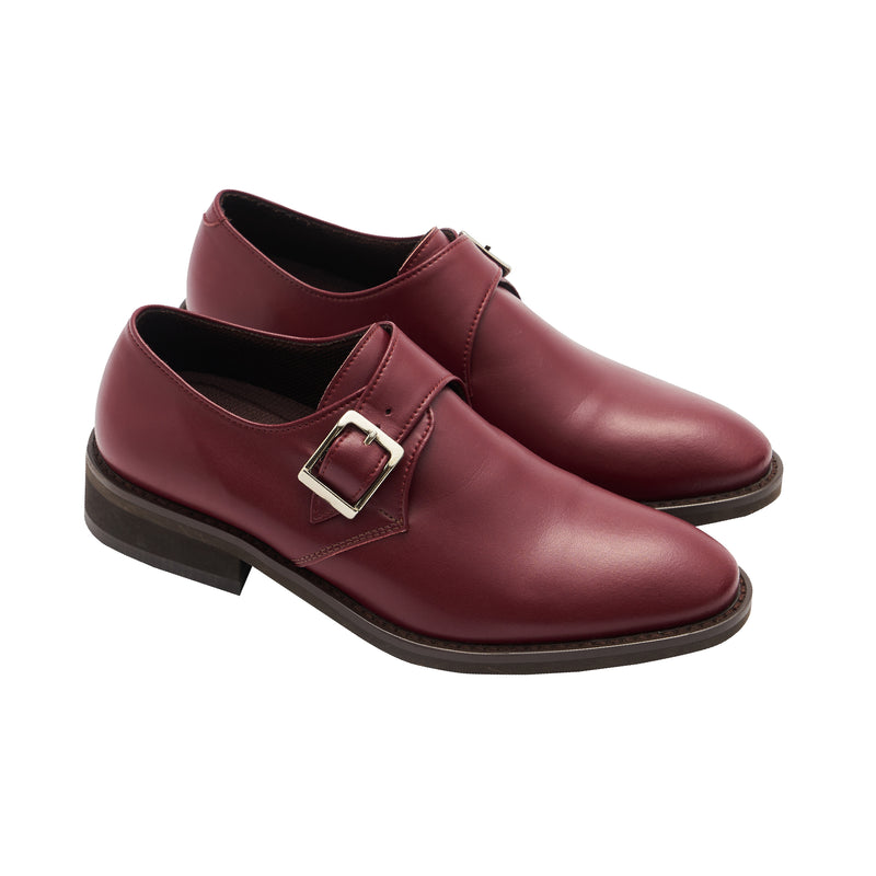 Gullar ladies elegant single buckle monk-vegetarian leather shoes