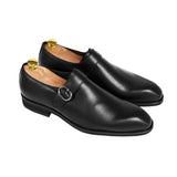 Gullar Men's Shenya Single Buckle Monk-Vegetarian Leather Shoes