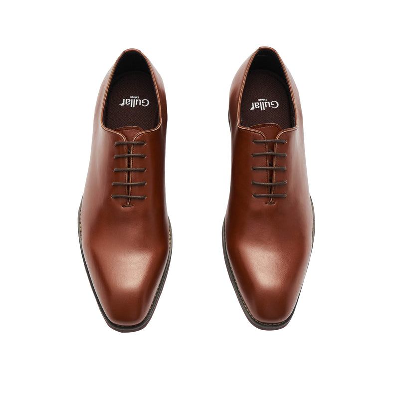 Gullar Zapatos Oxford de cuero vegetariano liso de corte entero para hombre