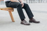 Gullar, zapatos de cuero derby-vegetariano tallados con decoración cruzada para hombre