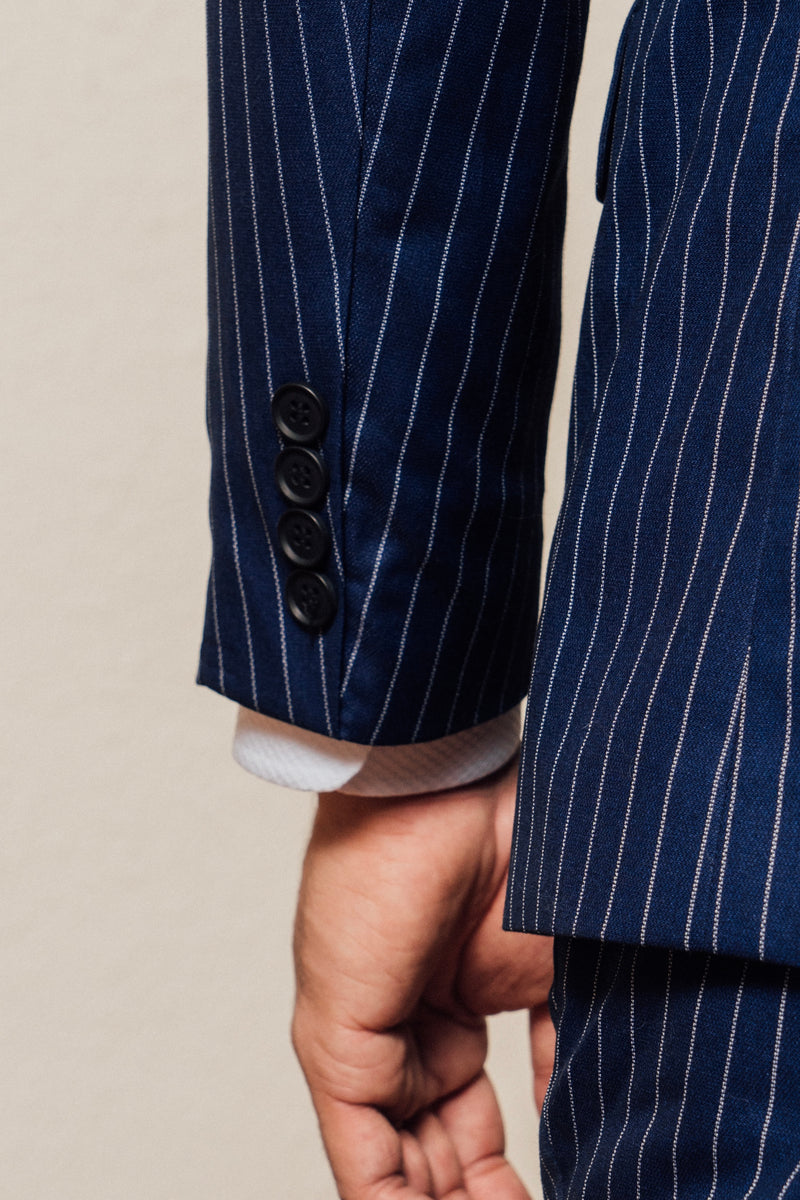 Gullar Navy Blue Stripe Suit