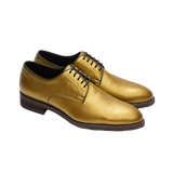 GULLAR men's golden cactus plain derby-vegetarian leather shoes