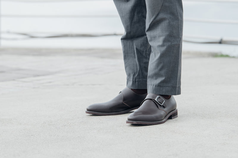 Gullar Men's Elegant Single Buckle Monk-Vegetarian Leather Shoes