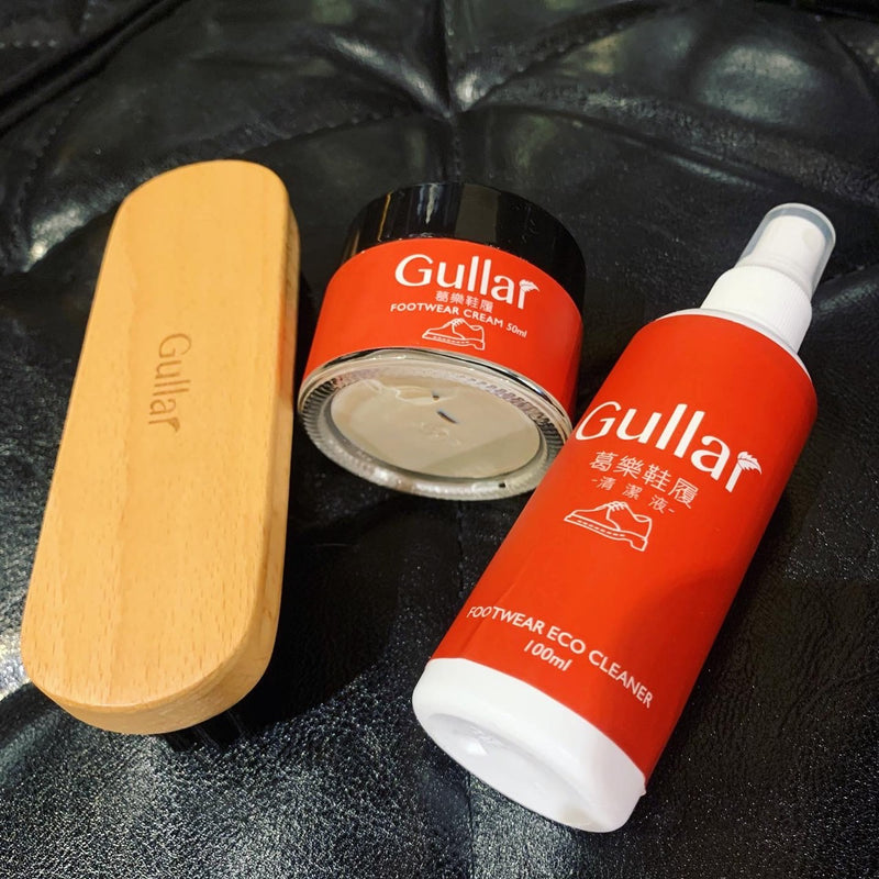 GULLAR Combination - Brush + Cleaning Spray + Shoe Cream - Choose one of black or transparent